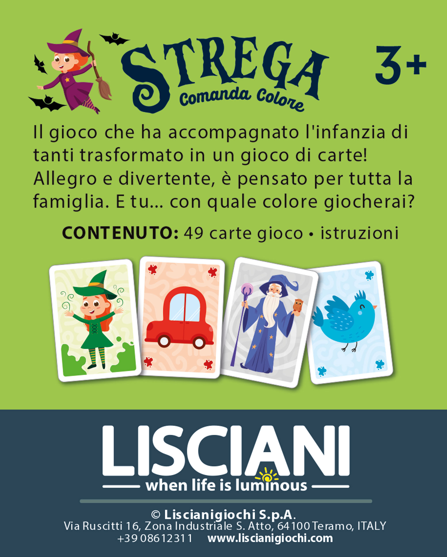Lisciani Ludoteca Strega Comanda Colore gioco carte bambini