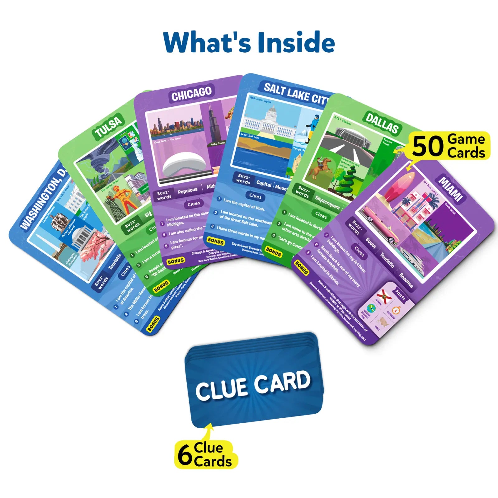 Skillmatics Guess in 10 American Cities gioco carte