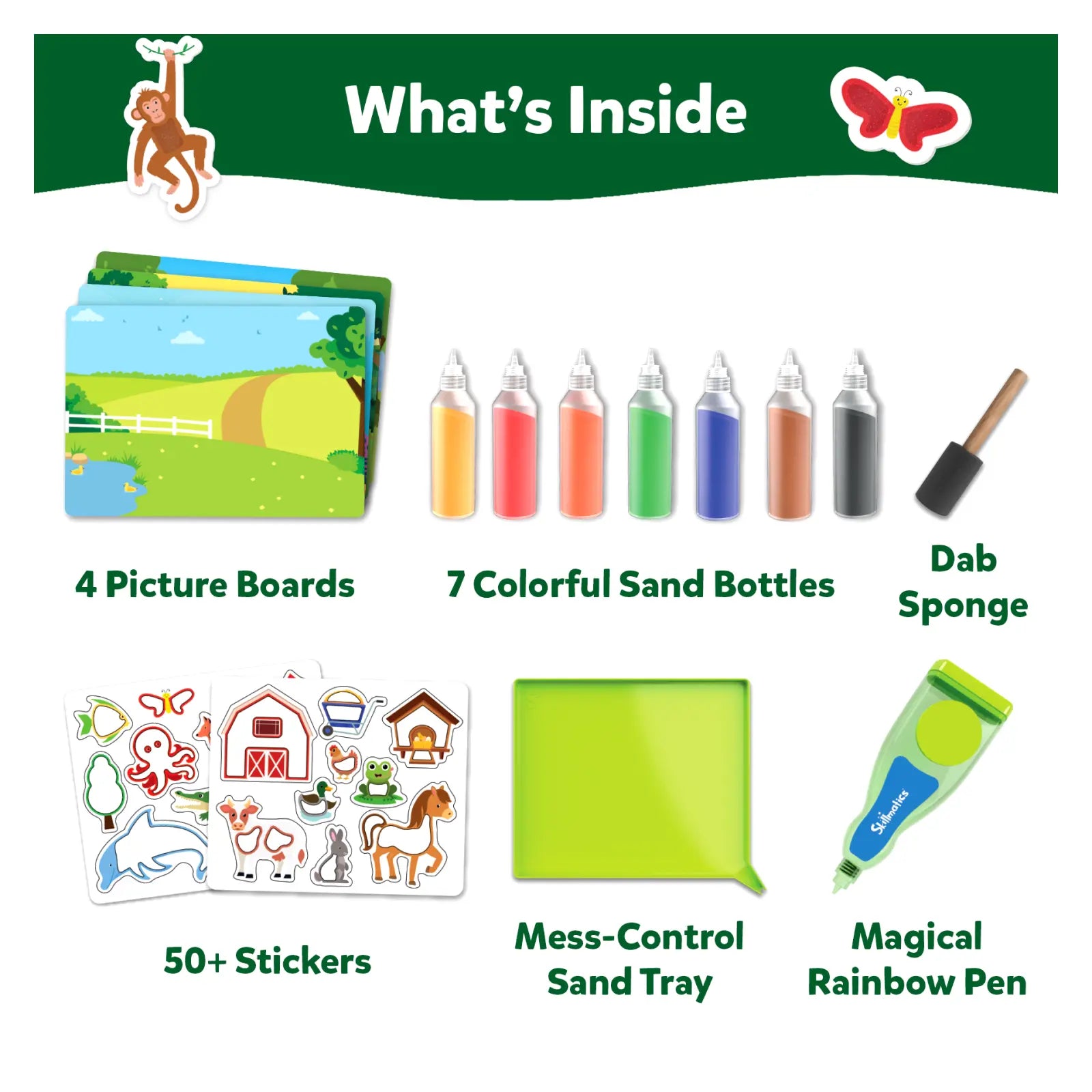 Skillmatics Sand-Tastic Animals kit sabbia colorata 4-10 anni