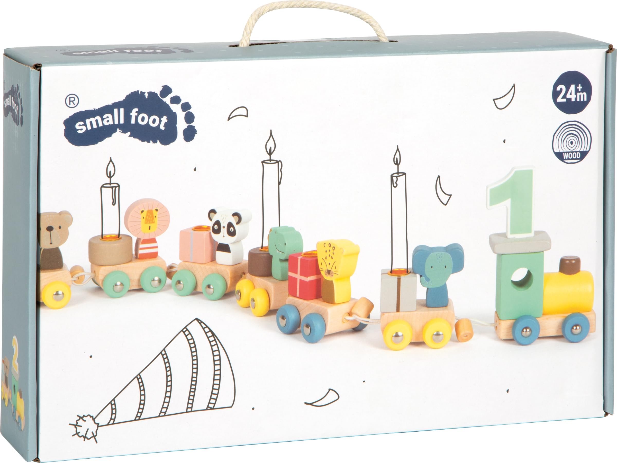 smallfoot treno compleanno animali legno numeri 1-9