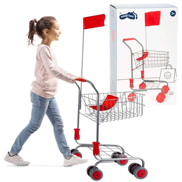 smallfoot Carrello spesa giocattolo metallo argento 60 cm