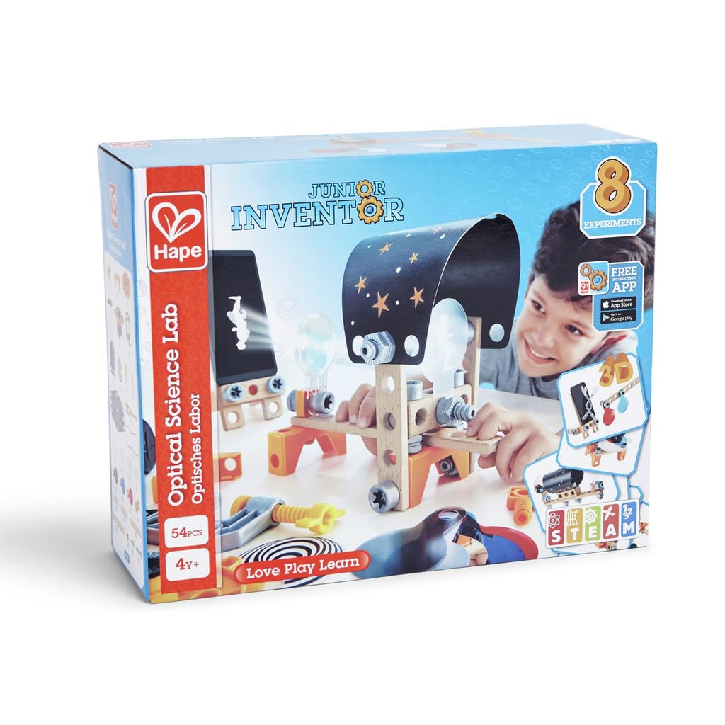 Hape Junior Inventor Laboratorio di Scienze Ottiche kit 8 esperimenti 4 anni