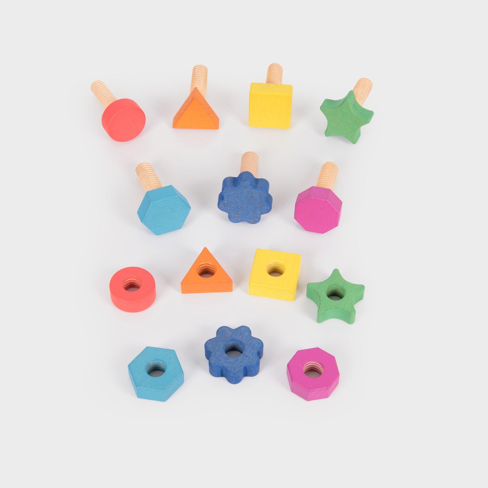 Tickit Rainbow Wooden Dadi e Bulloni 21 Pezzi in Legno