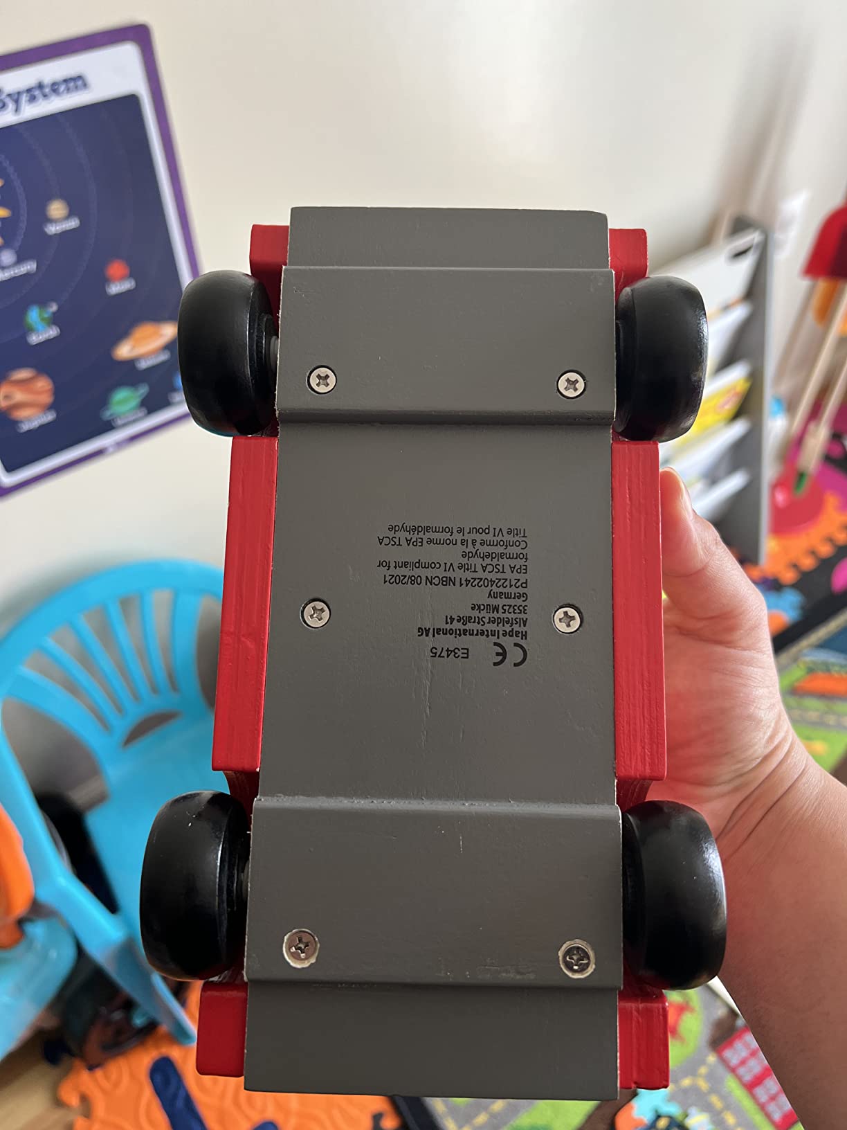 Hape Auto Familiare macchina rossa in legno 3 anni