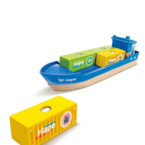 Hape nave da carico e gru giocattolo legno con magneti