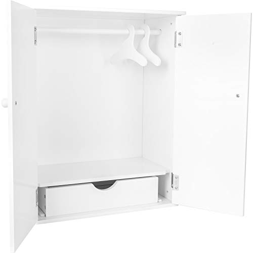 smallfoot 11213 Armadio Bambole Legno Bianco 40 cm