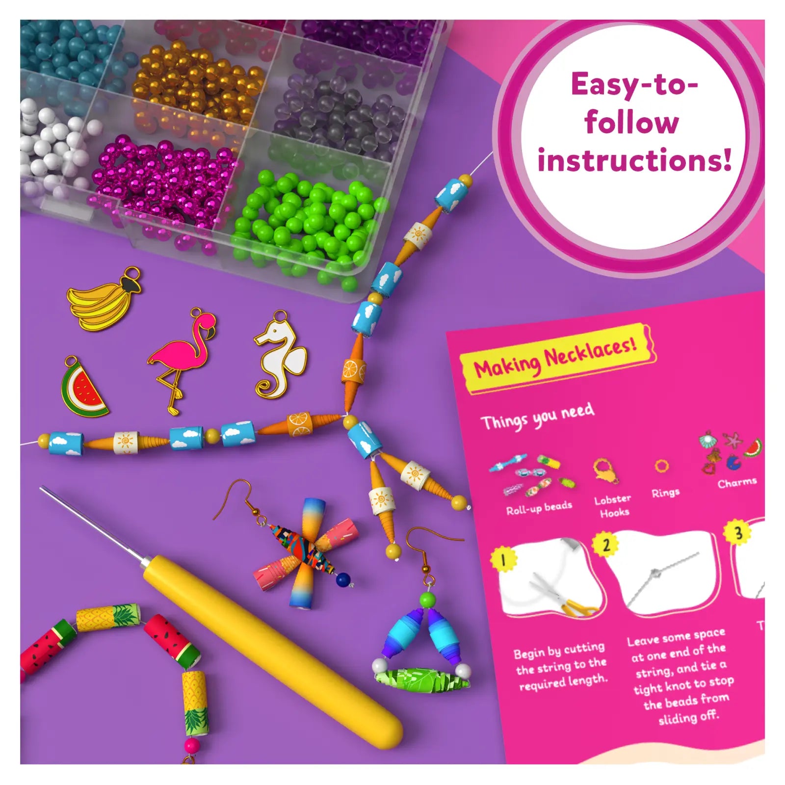 Skillmatics Roll-up Beads Tropical Paradise kit bigiotteria tropicale