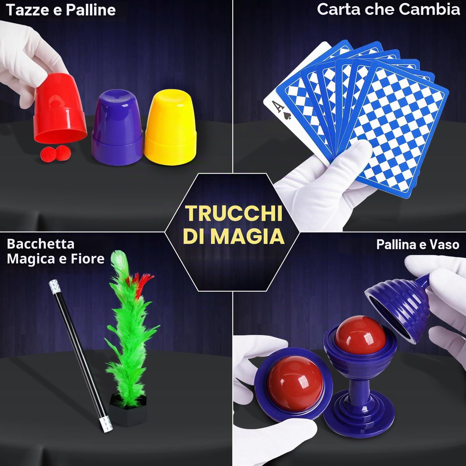 DINORUN Giochi di Magia set magia bambini con cappello costume