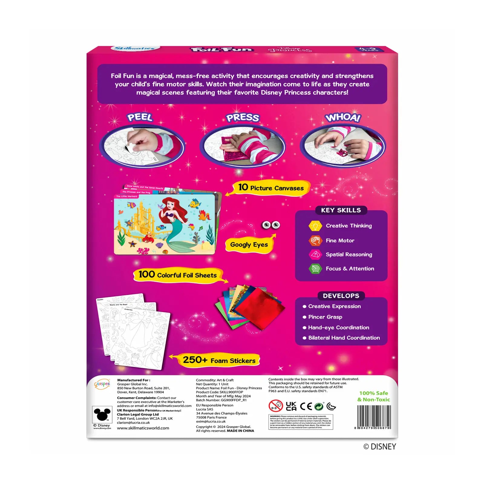 Skillmatics Foil Fun Disney Princess kit arte foil 4-9 anni