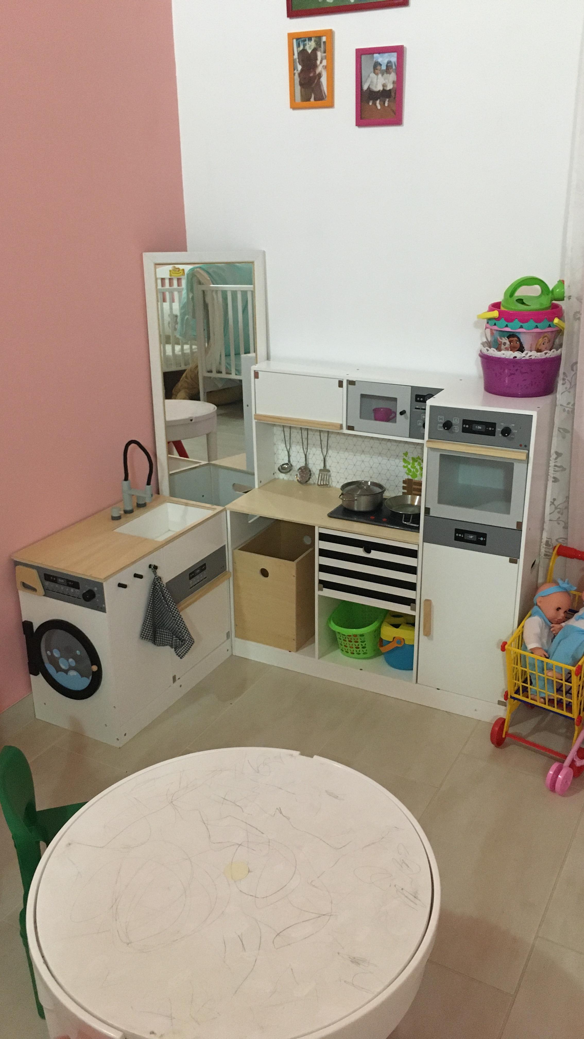 small foot Cucina Bambini Modulare XL Bianco Nero Legno