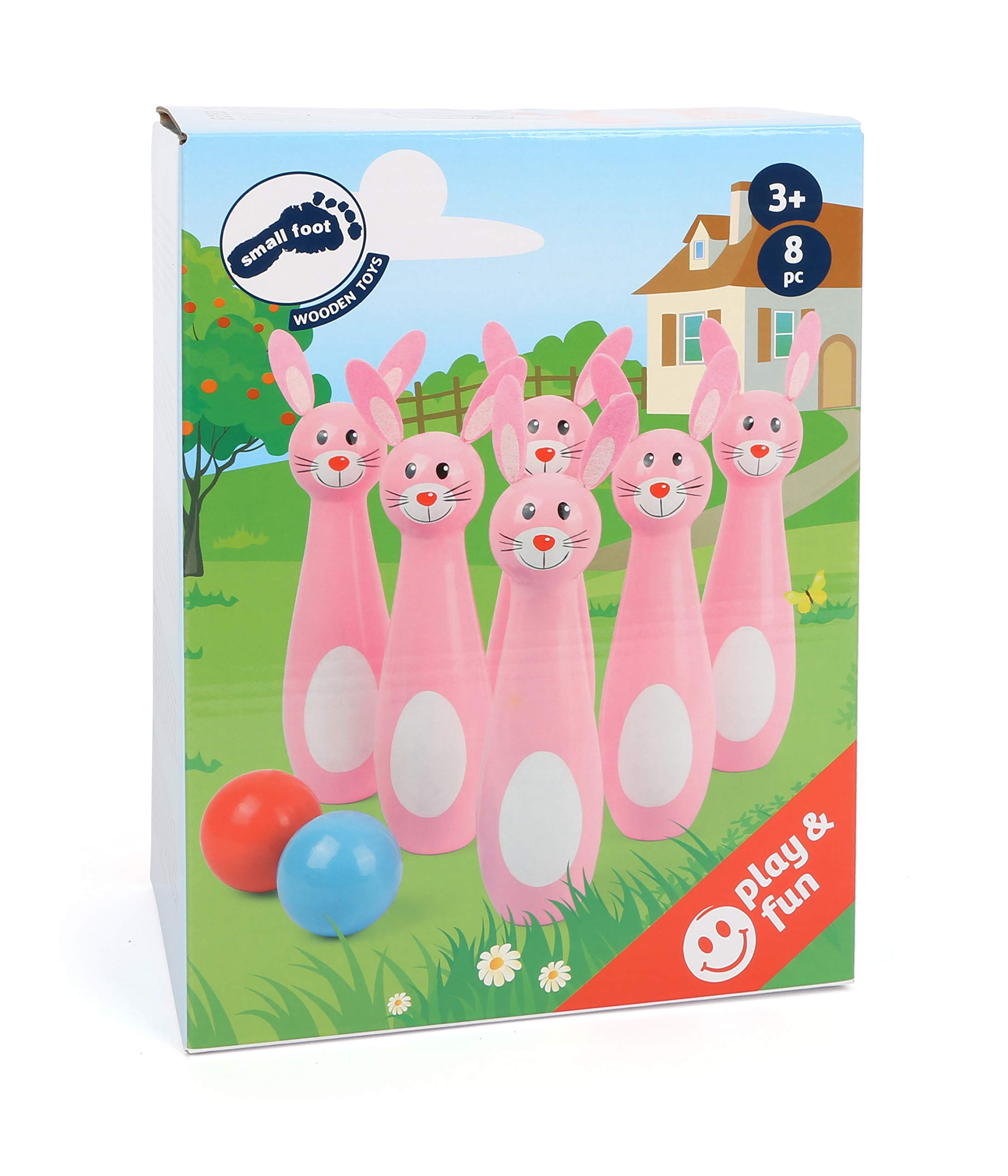 Smallfoot birilli conigli gioco bowling legno 3 anni