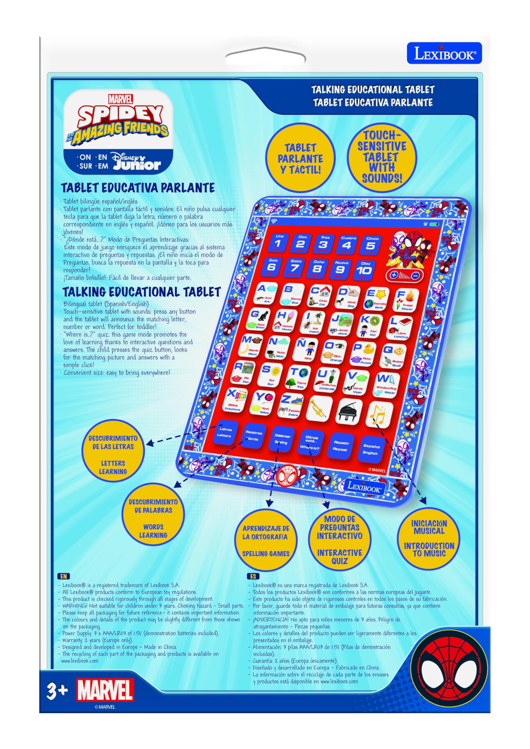 Lexibook Spidey JCPAD002SPi2 tablet educativo bilingue