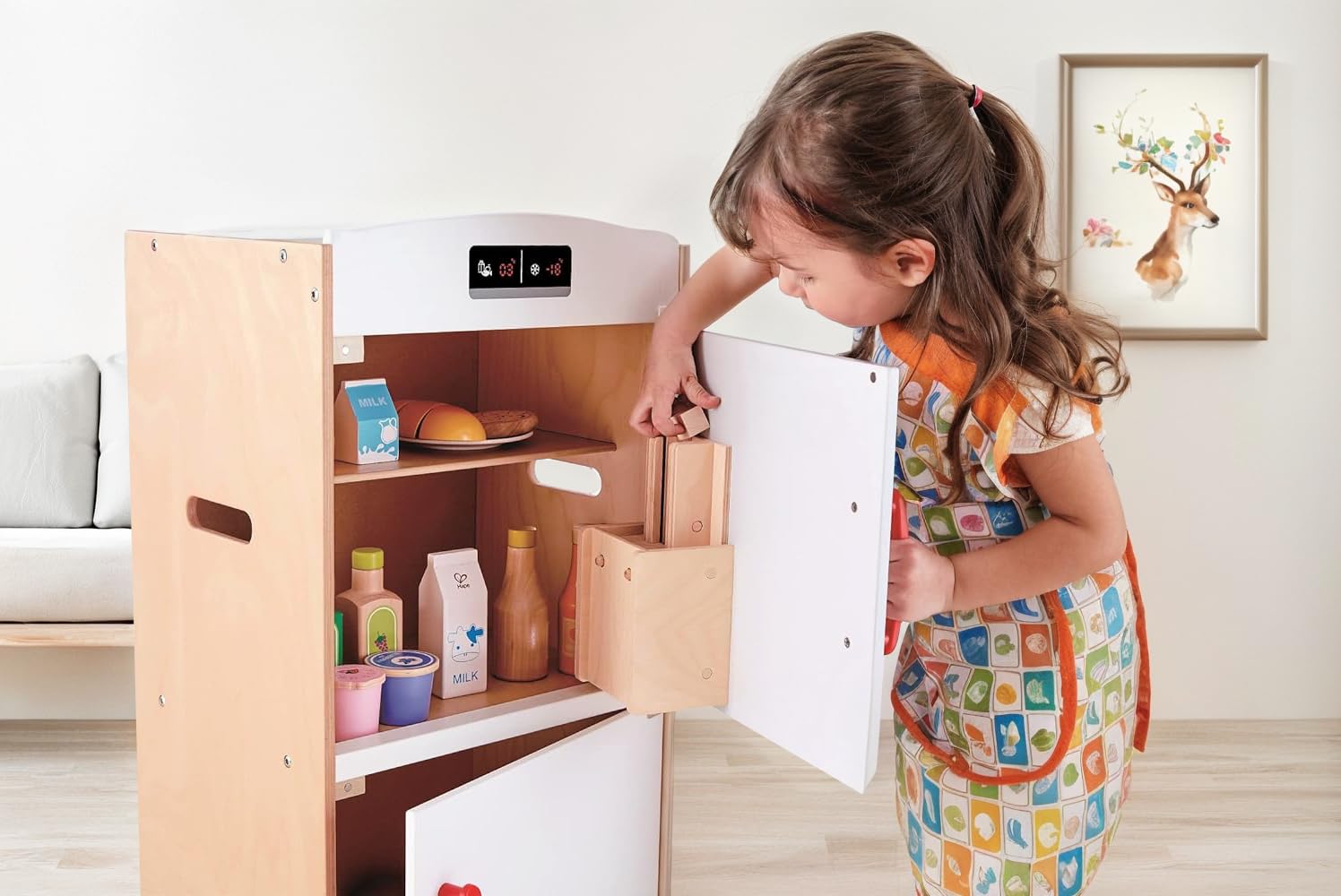 Hape E3153 frigorifero giocattolo in legno bianco