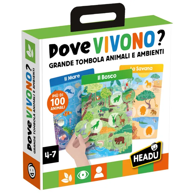 Headu Dove Vivono Animali tombola ambienti 4-7 anni