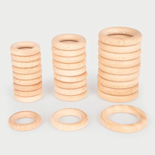 Tickit Natural Wooden Rings Anelli Legno 10 Pezzi 4,8 cm