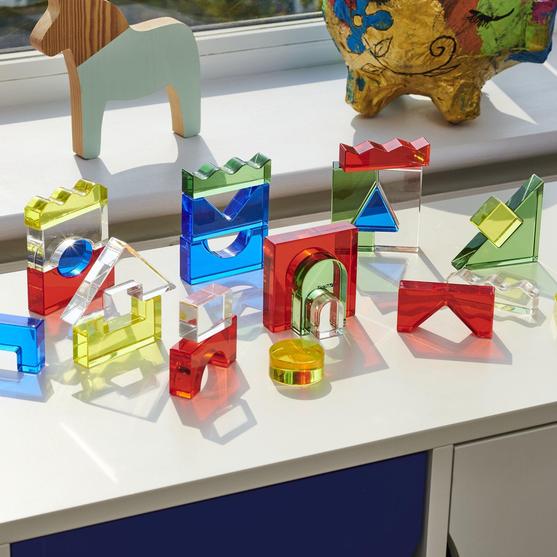 Tickit Colour Crystal Block Set costruzioni 25 pezzi traslucidi