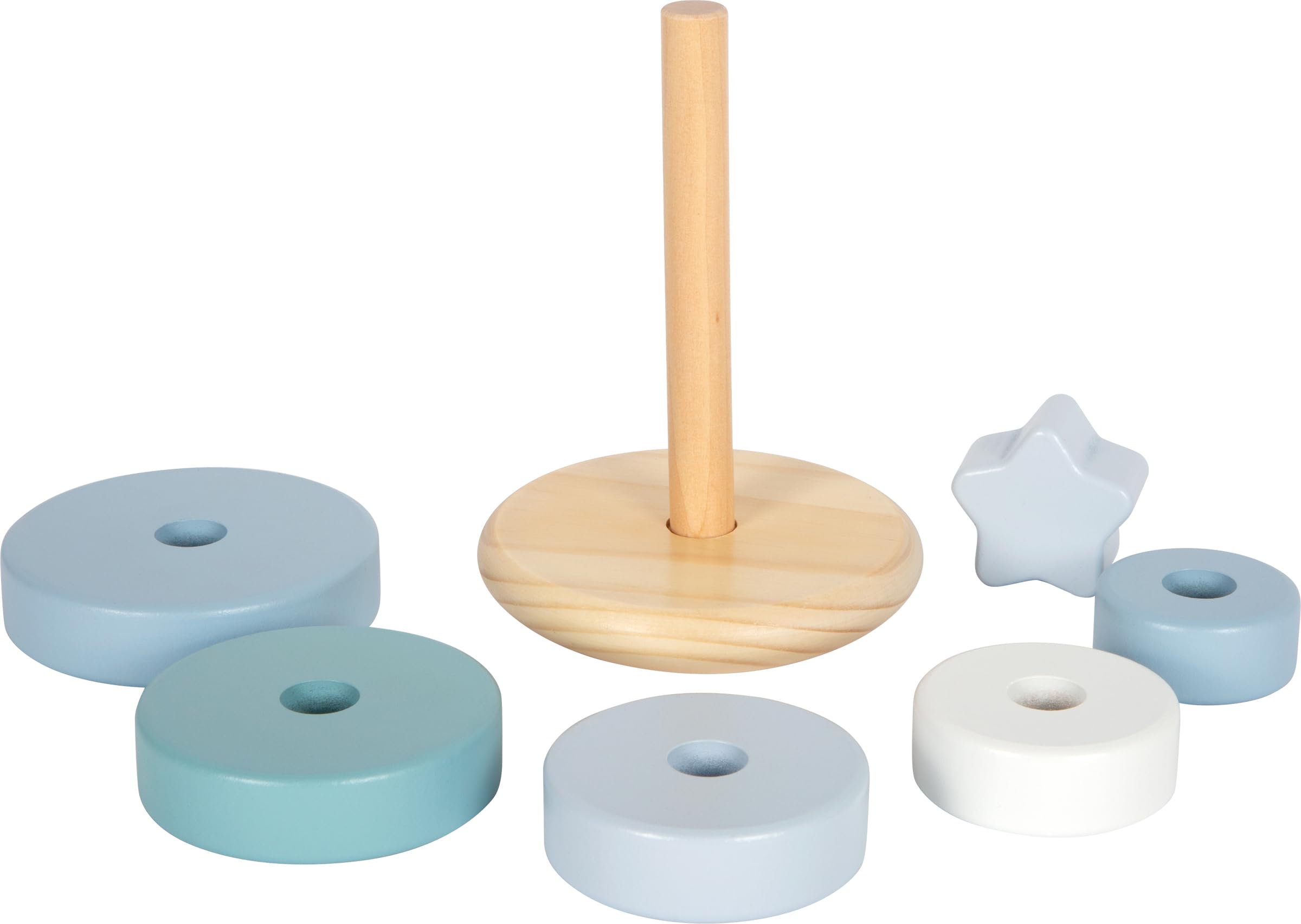 smallfoot Torre a Incastro gioco legno blu 7 pezzi 12 mesi