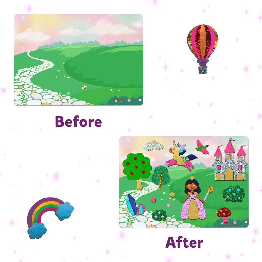 Skillmatics Foil Fun Unicorns Princesses kit 100 pezzi