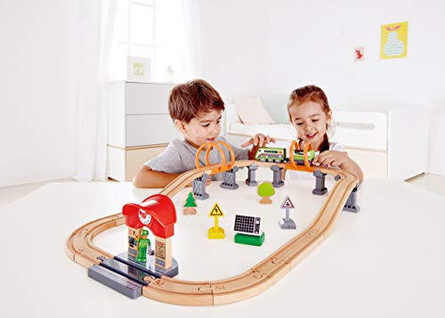 Hape pista solare trenino legno con luci notturne