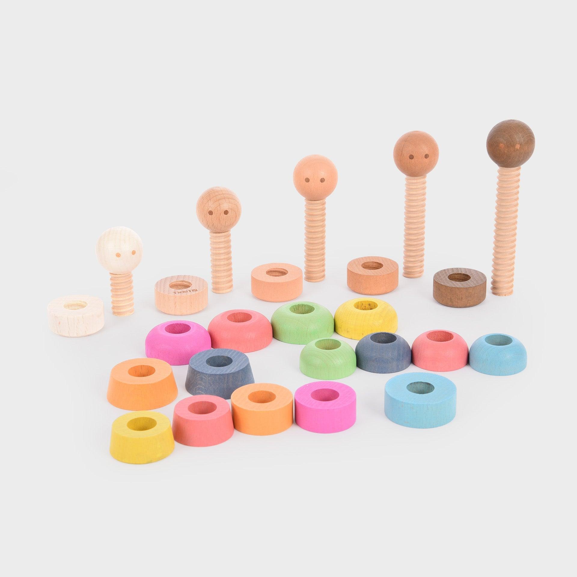 Tickit Rainbow Community People omini legno set 5 multicolore
