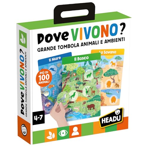 Headu Dove Vivono Animali tombola ambienti 4-7 anni