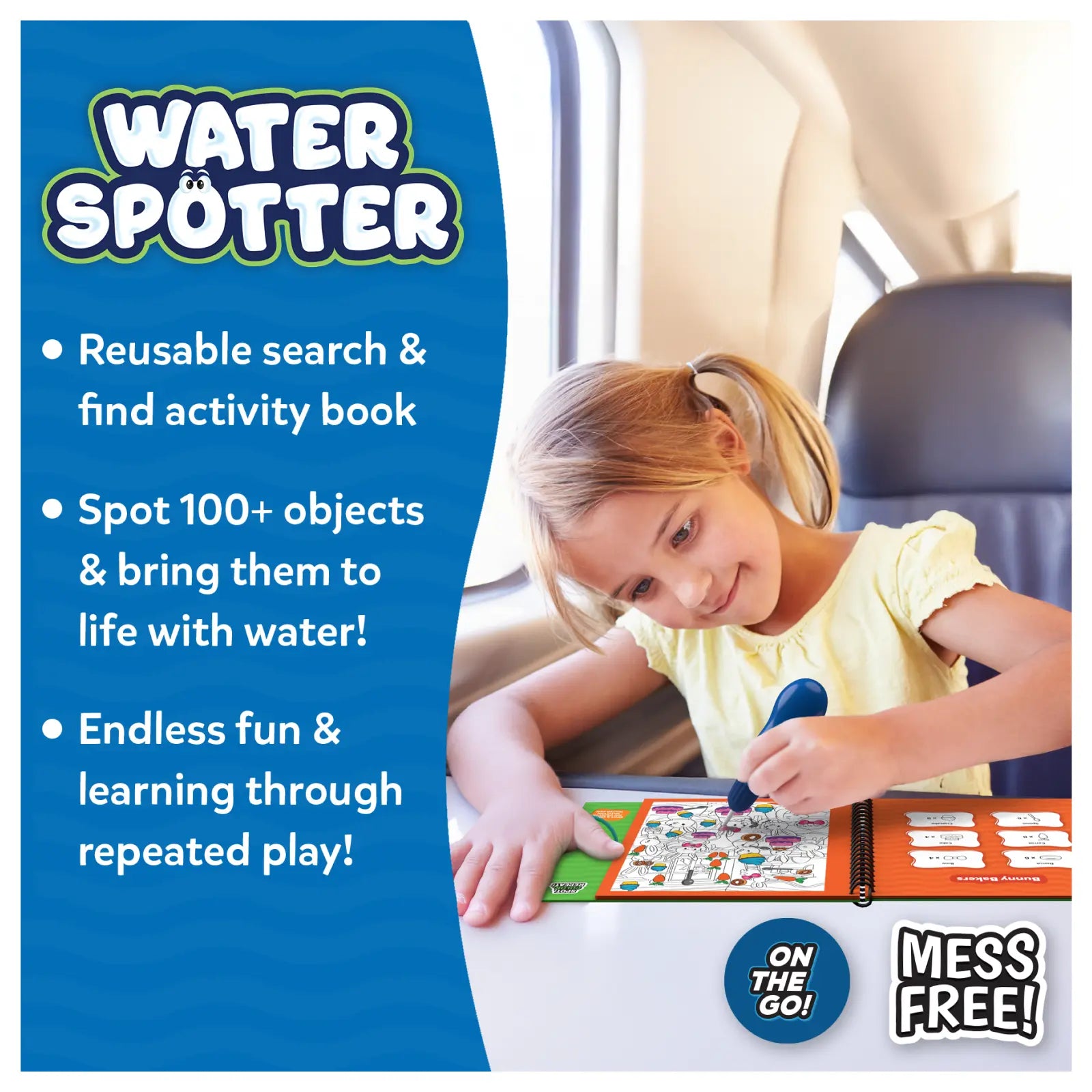 Skillmatics Water Spotter libro acqua animali 4-8 anni