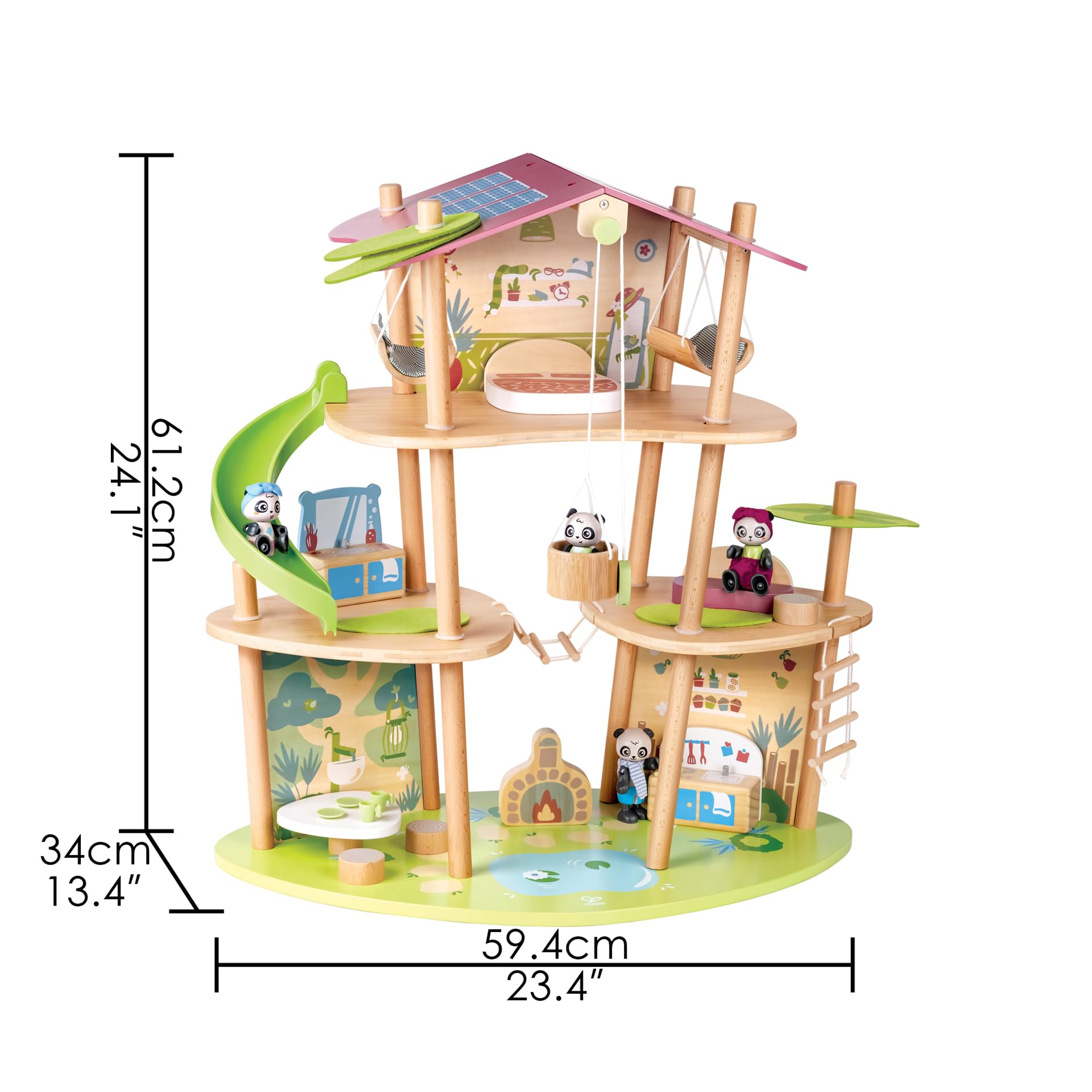 Hape Green Planet Explorers Casa di Bambù dei Panda playset legno 3 piani