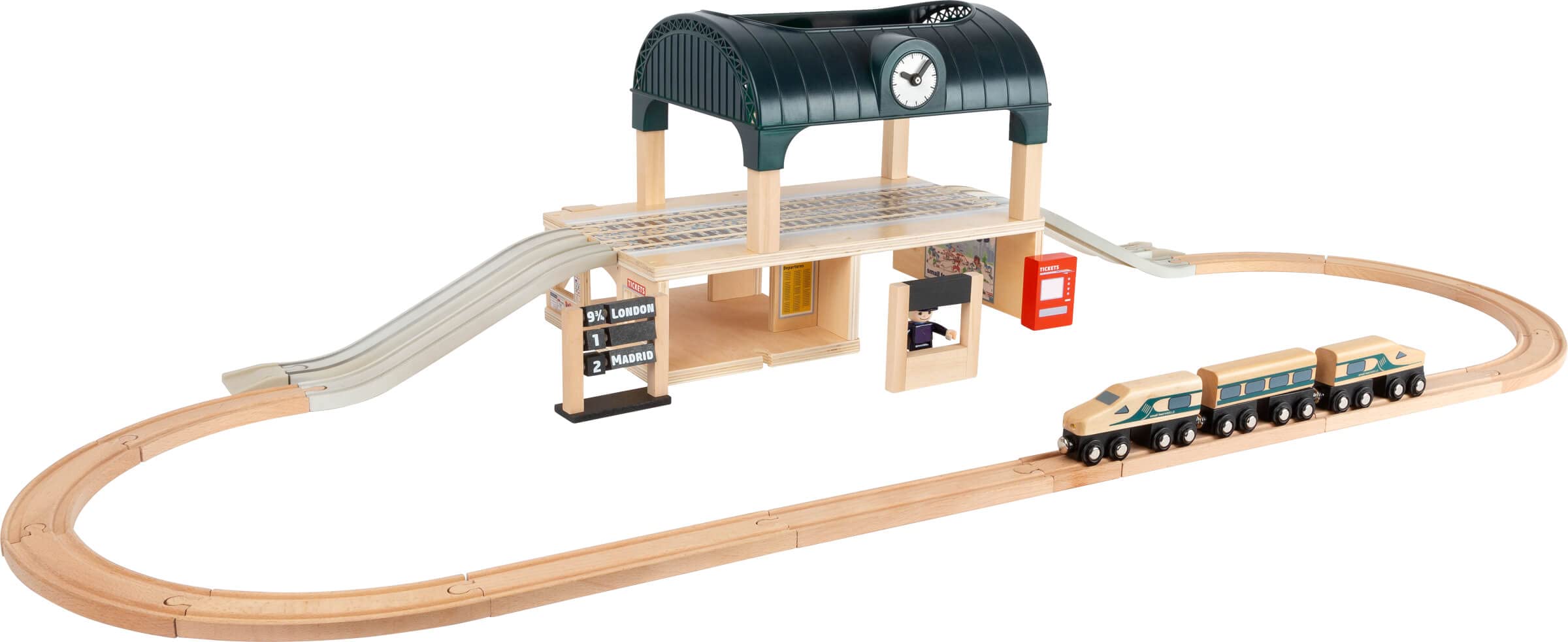 smallfoot 11235 Stazione treno legno 2 piani con accessori