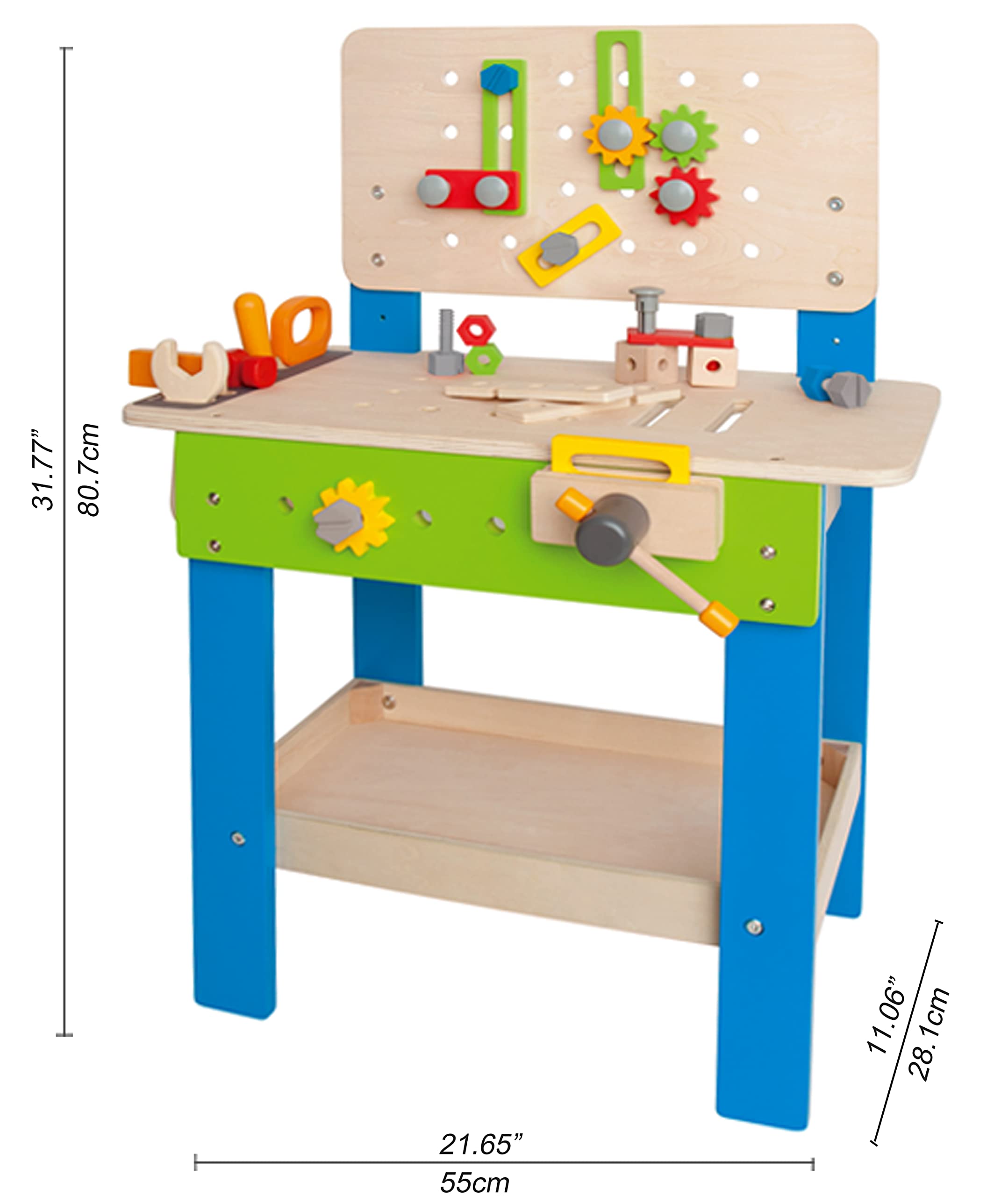 Hape Banco Lavoro legno attrezzi 35 pezzi 3 anni
