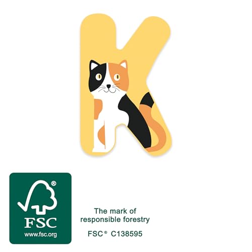 smallfoot Set Lettere Cameretta 12518 lettera legno K gatto 12 pezzi