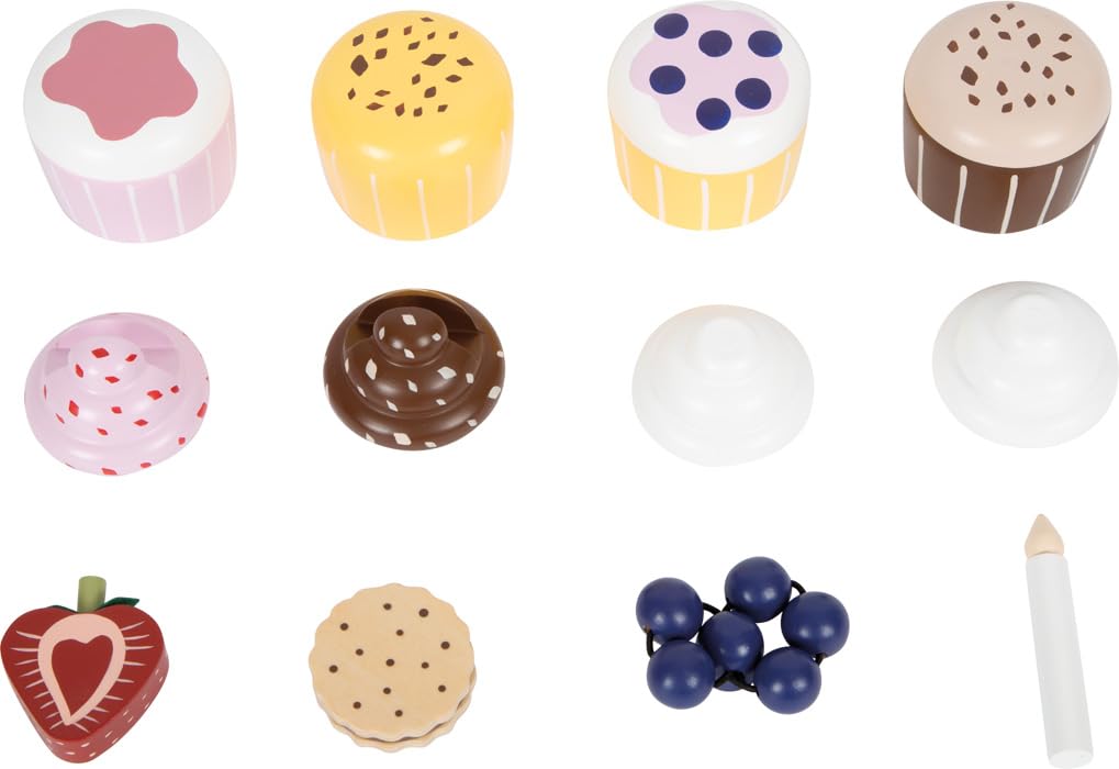 smallfoot Tasty alzata cupcake legno 4 cupcake magnetici