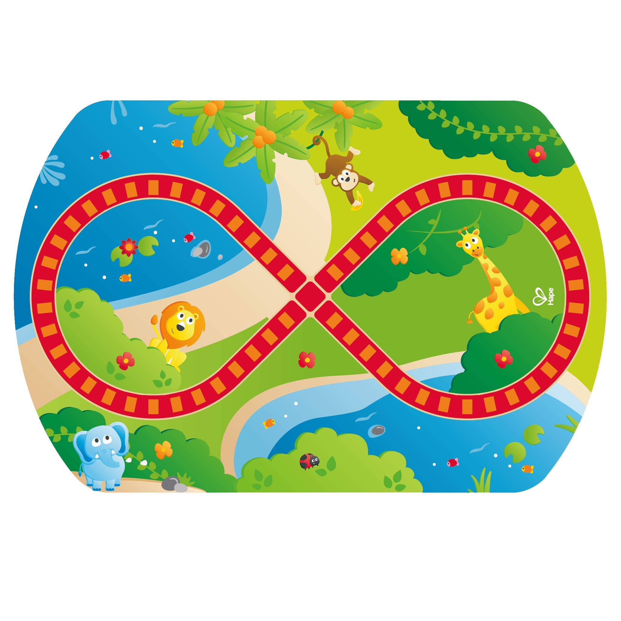Hape E3824 tavolo treno giungla legno multiattività bimbi