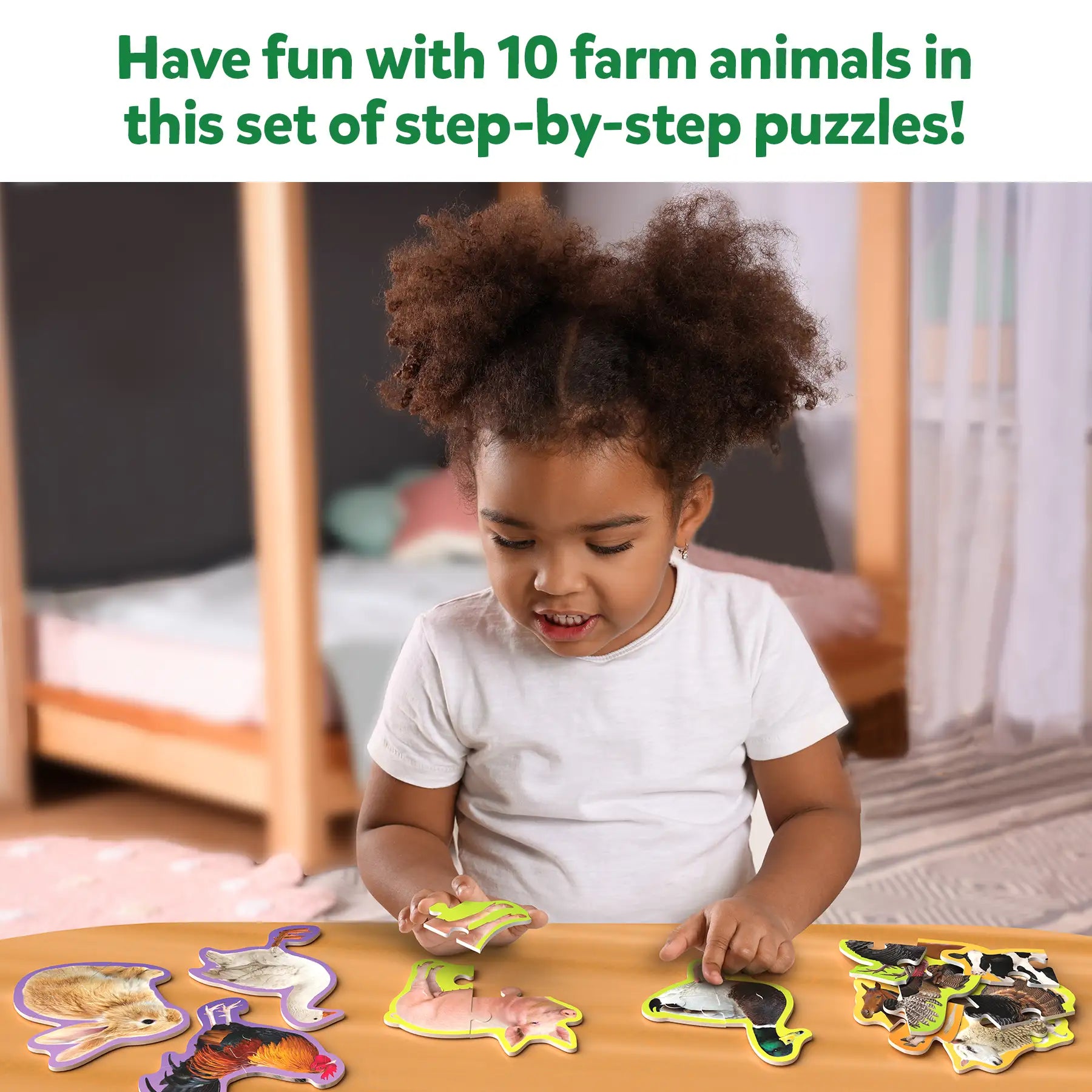 Skillmatics Step by Step Puzzle Farm Animals puzzle 3 anni