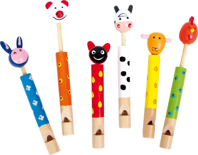 smallfoot Fischietti Animali legno set 6 pezzi suono variabile