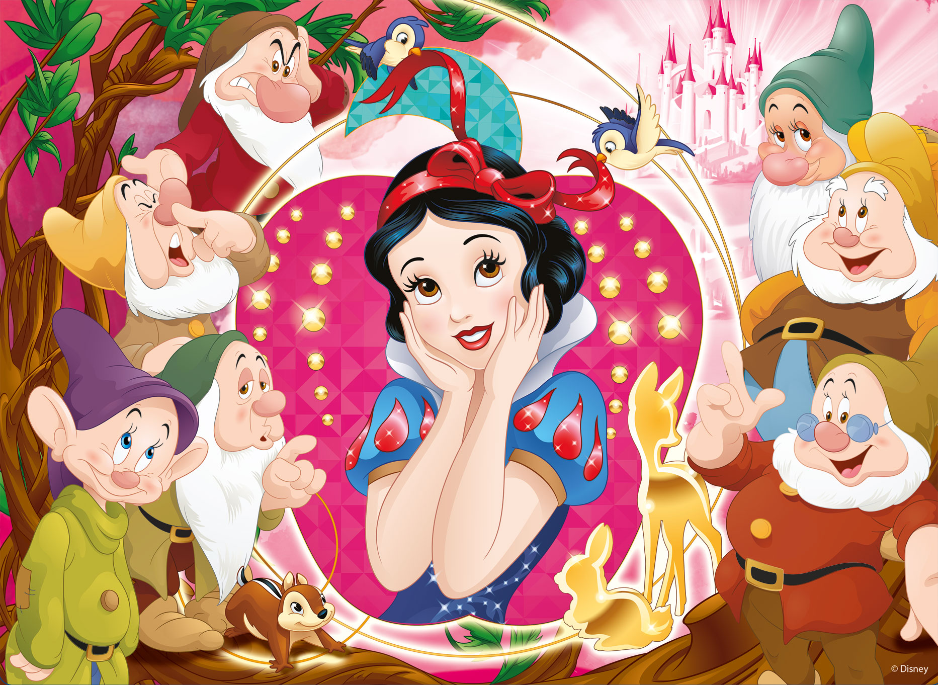 Lisciani Disney Puzzle Df Maxifloor 4x48 Princess da colorare