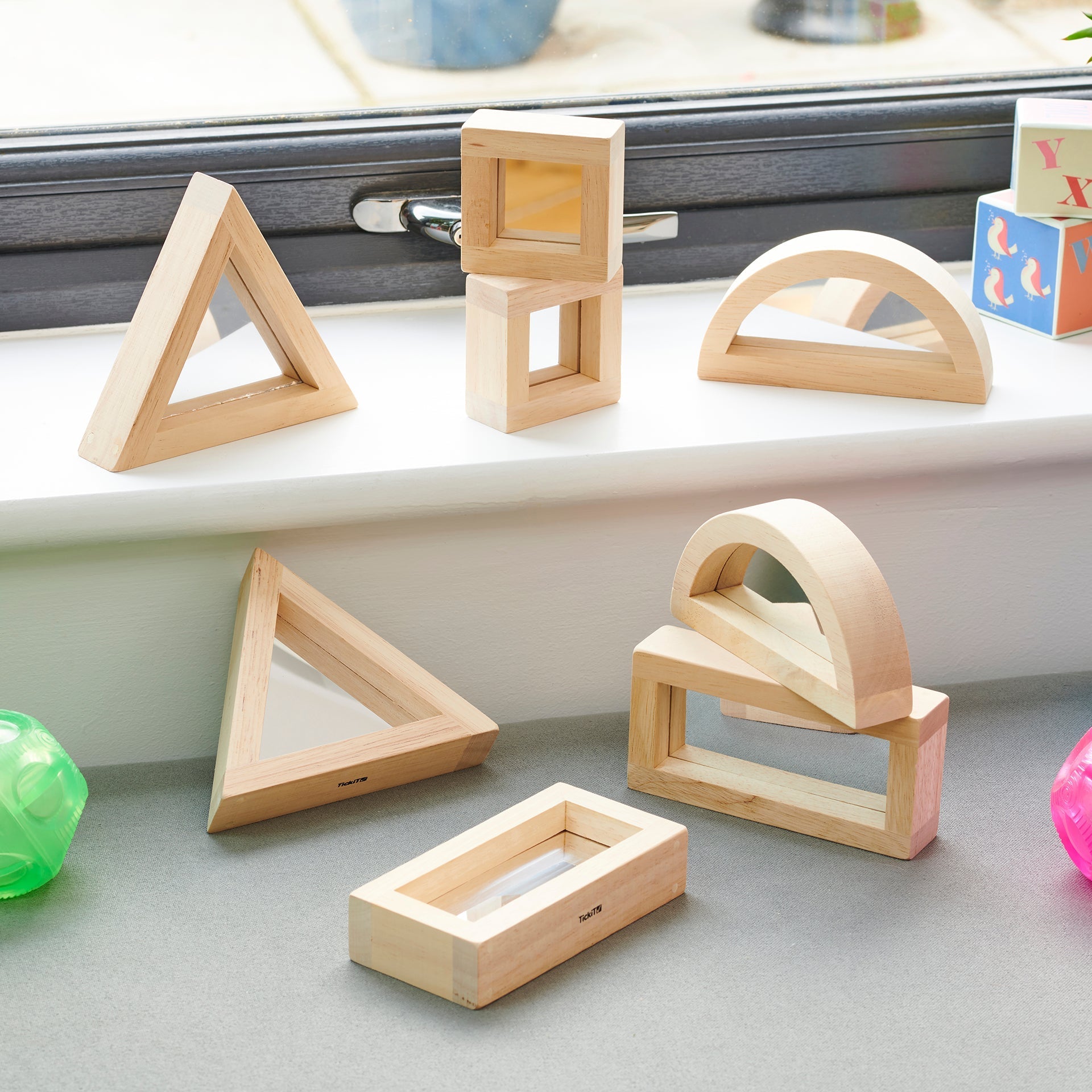 Tickit Sensory Mirror Blocks blocchi legno 24 pezzi