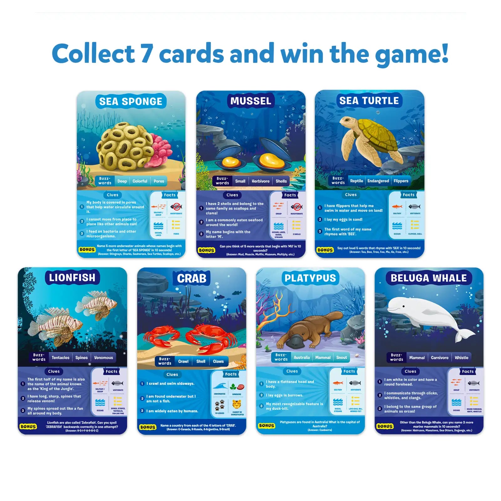 Skillmatics Guess in 10 Underwater Animals gioco quiz 8+ anni