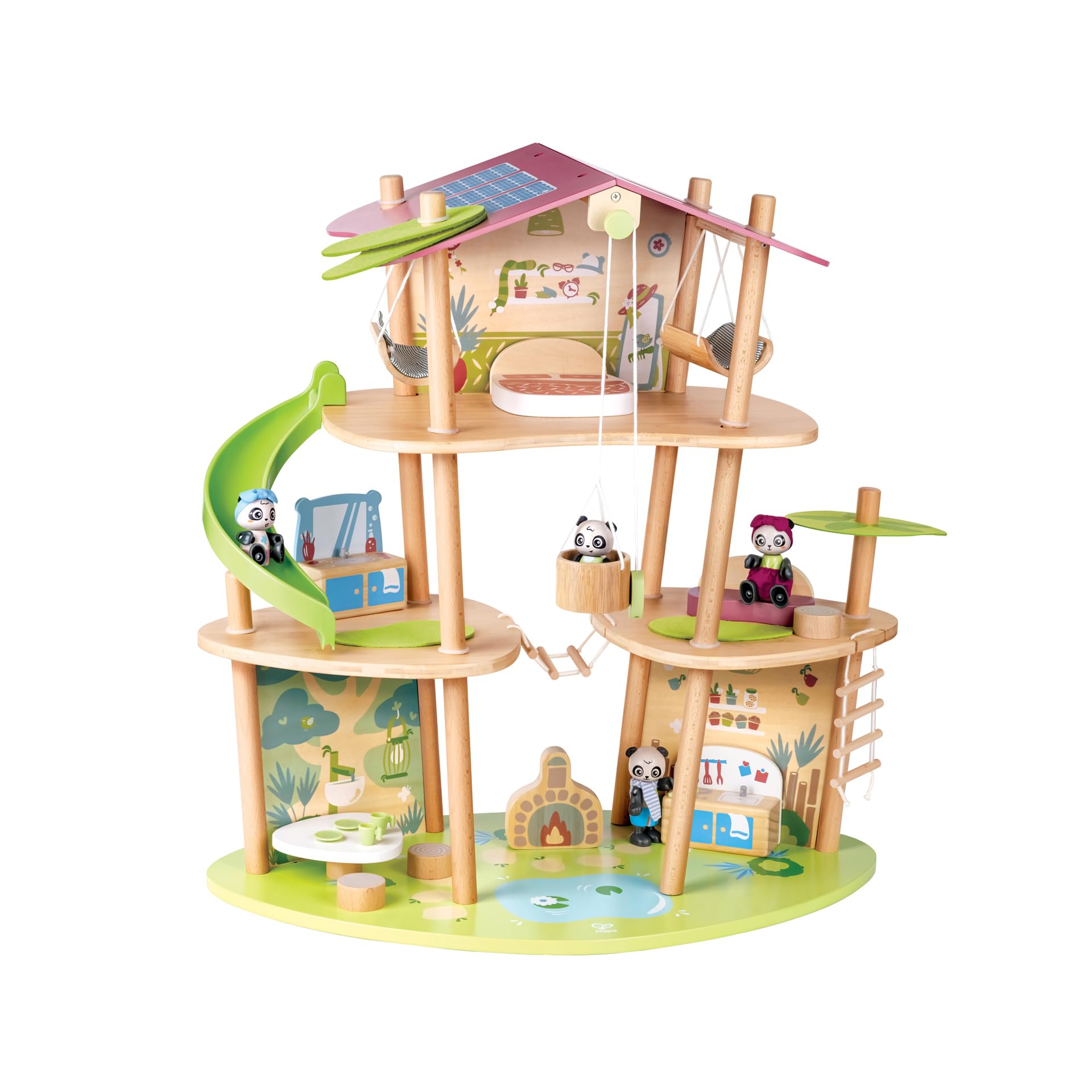 Hape Green Planet Explorers Casa di Bambù dei Panda playset legno 3 piani