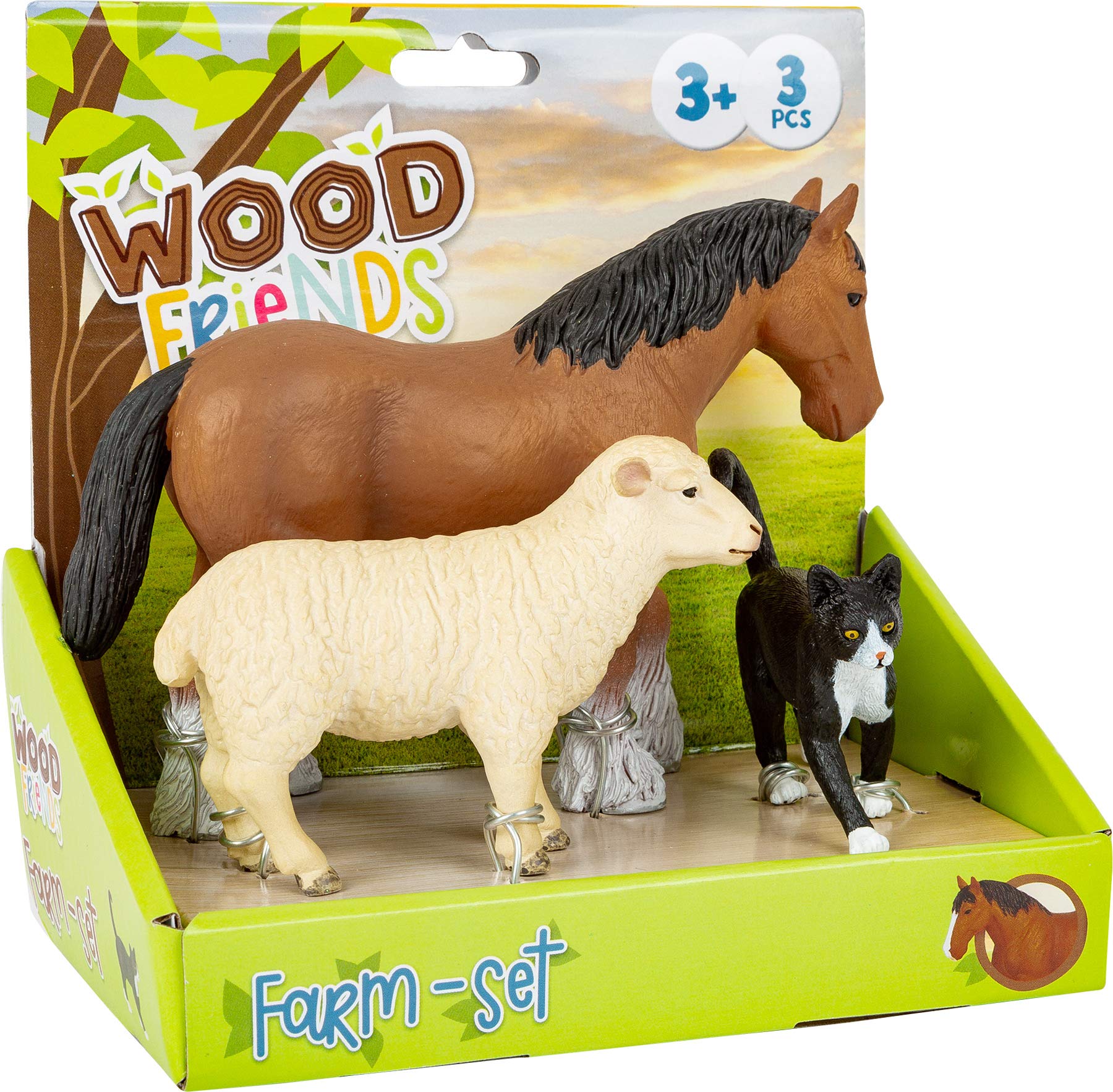 smallfoot WoodFriends 11007 animali fattoria in legno 3 pezzi