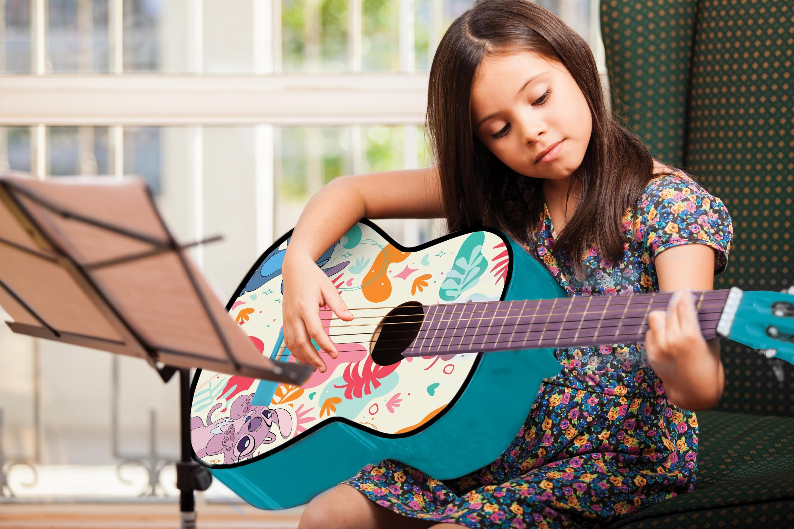 Lexibook Disney Stitch K2000DLXB chitarra acustica blu 78 cm legno
