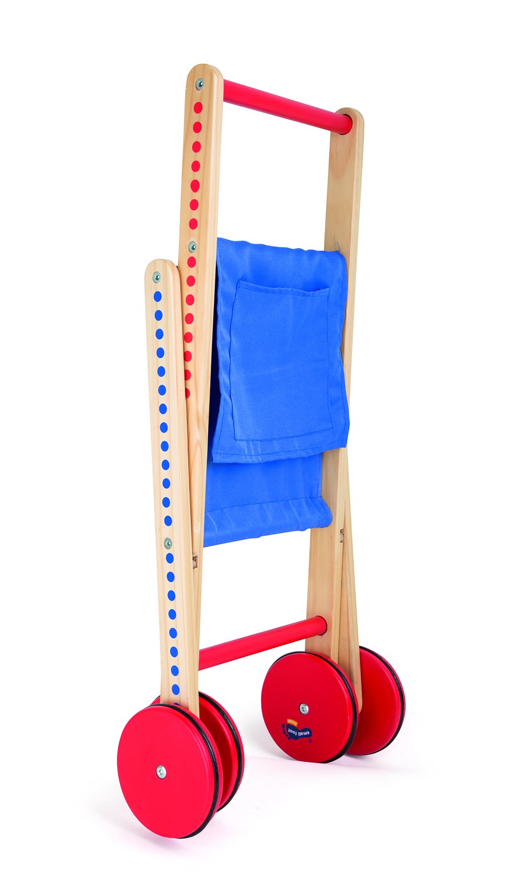 smallfoot 10428 carrello spesa pieghevole legno blu