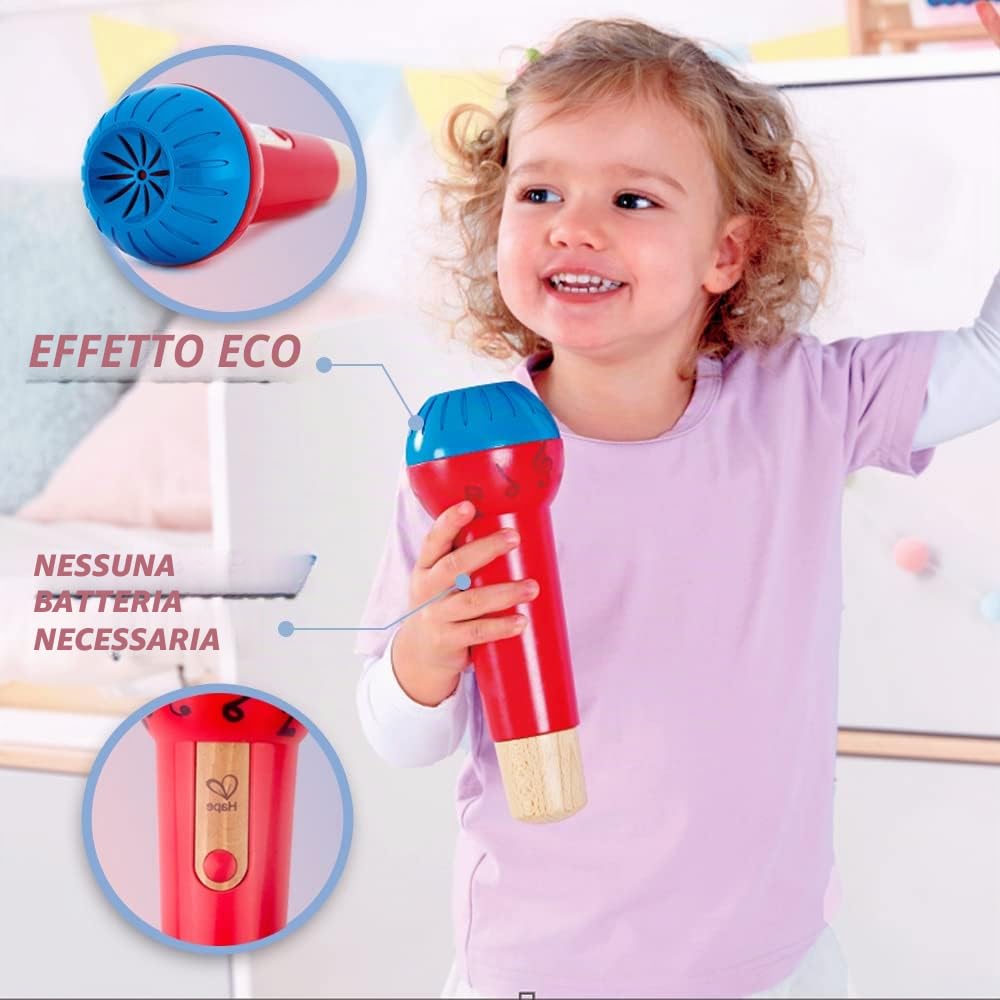 Hape Microfono Eco microfono giocattolo senza batterie