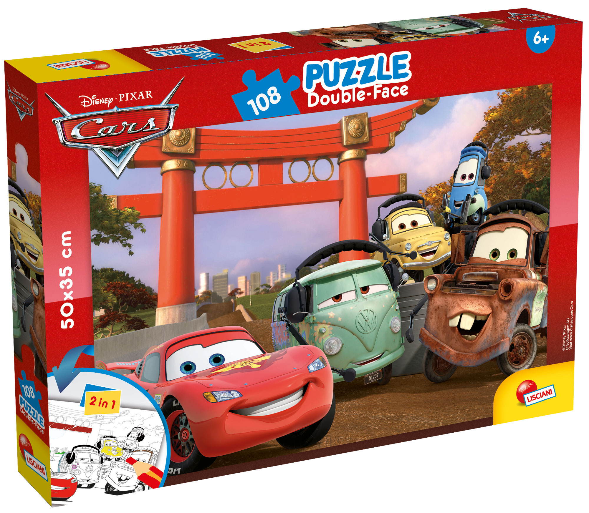Lisciani Disney Df Plus 108 Cars puzzle bambini double-face