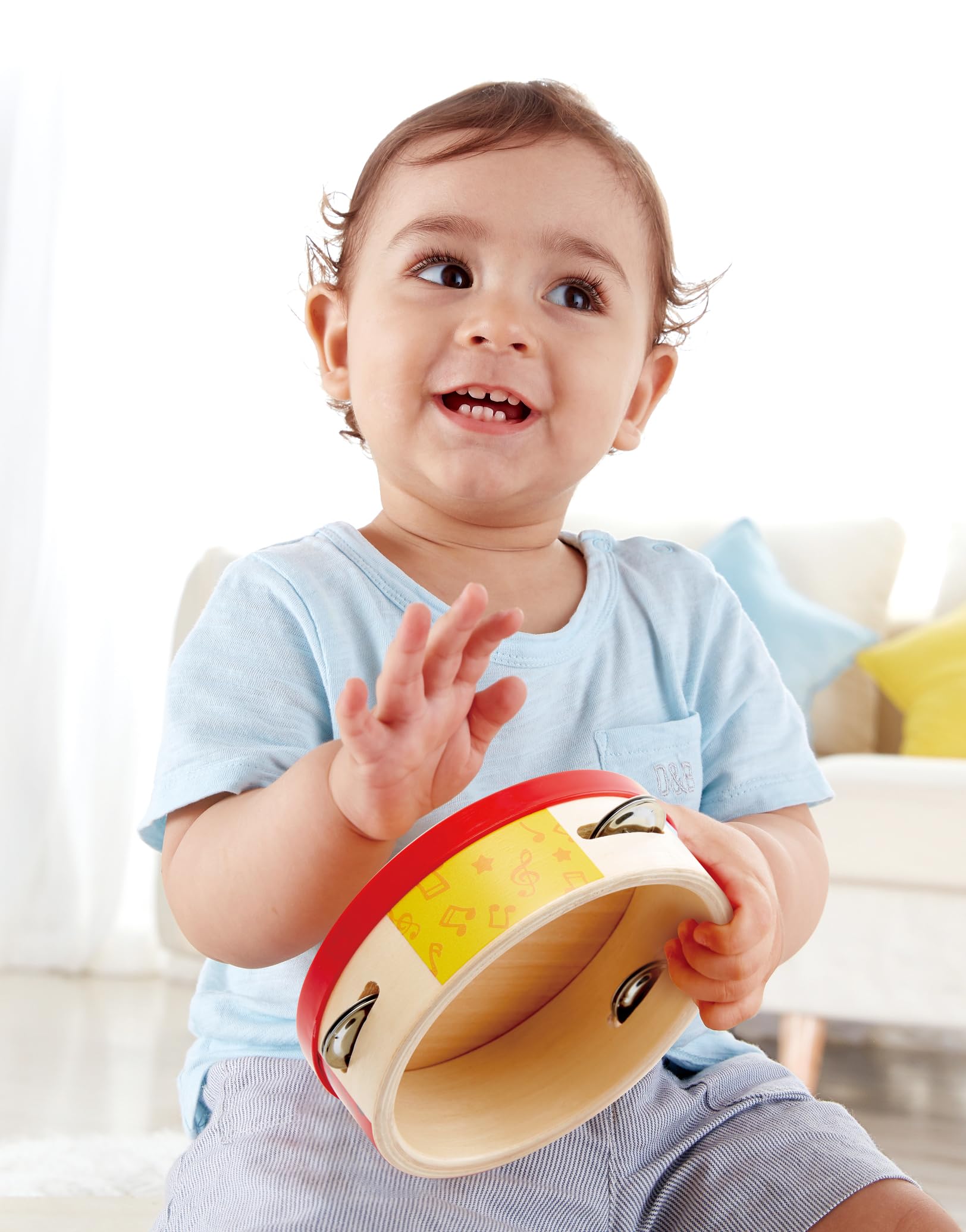 Hape Tamburello 2 in 1 Strumento Musicale Legno 12 Mesi