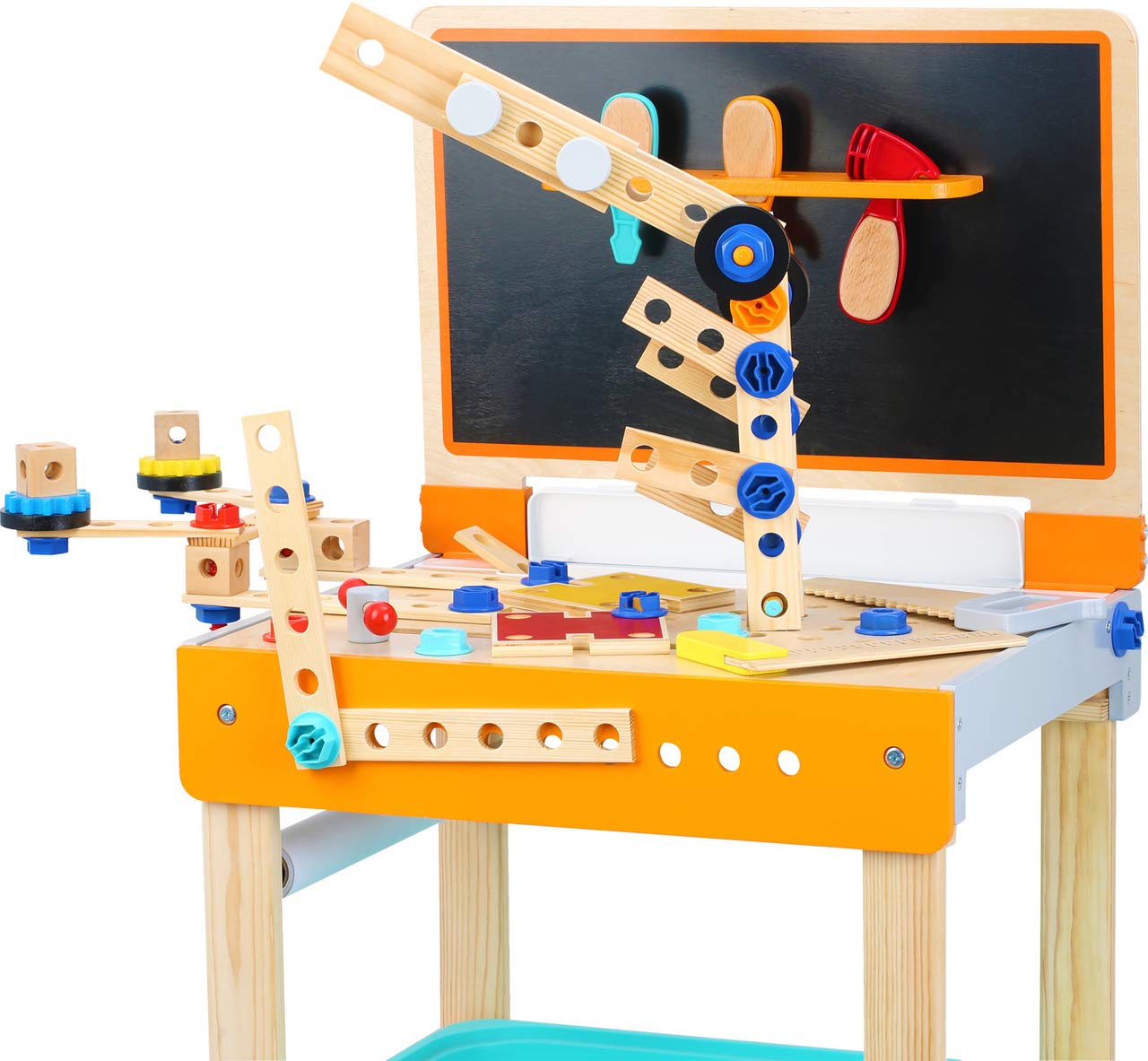 smallfoot 10603 banco lavoro giocattolo 2 in 1 legno