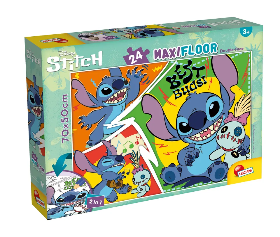 Lisciani Disney Maxi Floor 24 puzzle bambini Lilo Stitch double-face