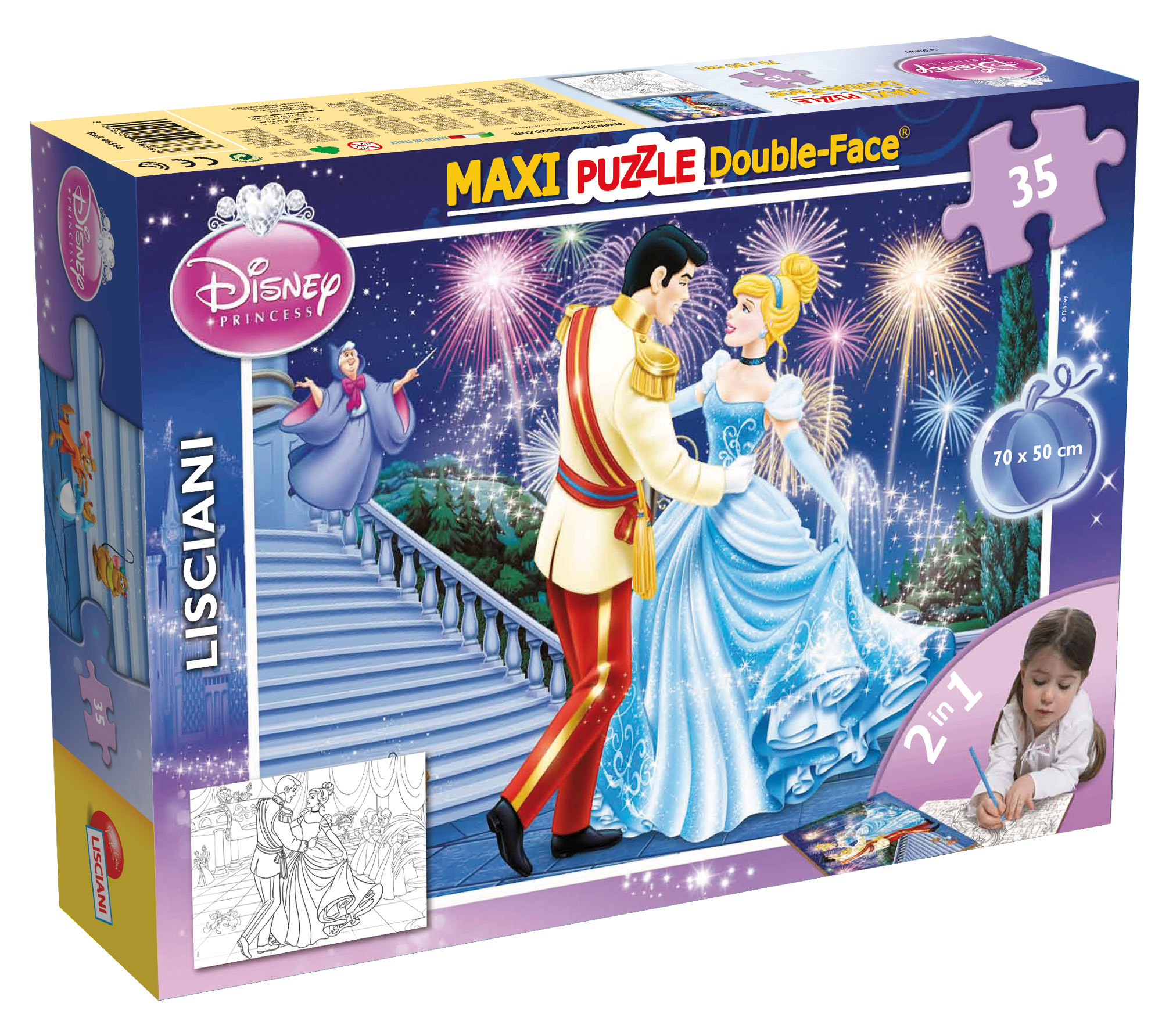 Lisciani Disney Maxi Floor 35 Cinderella puzzle double-face 35 pezzi