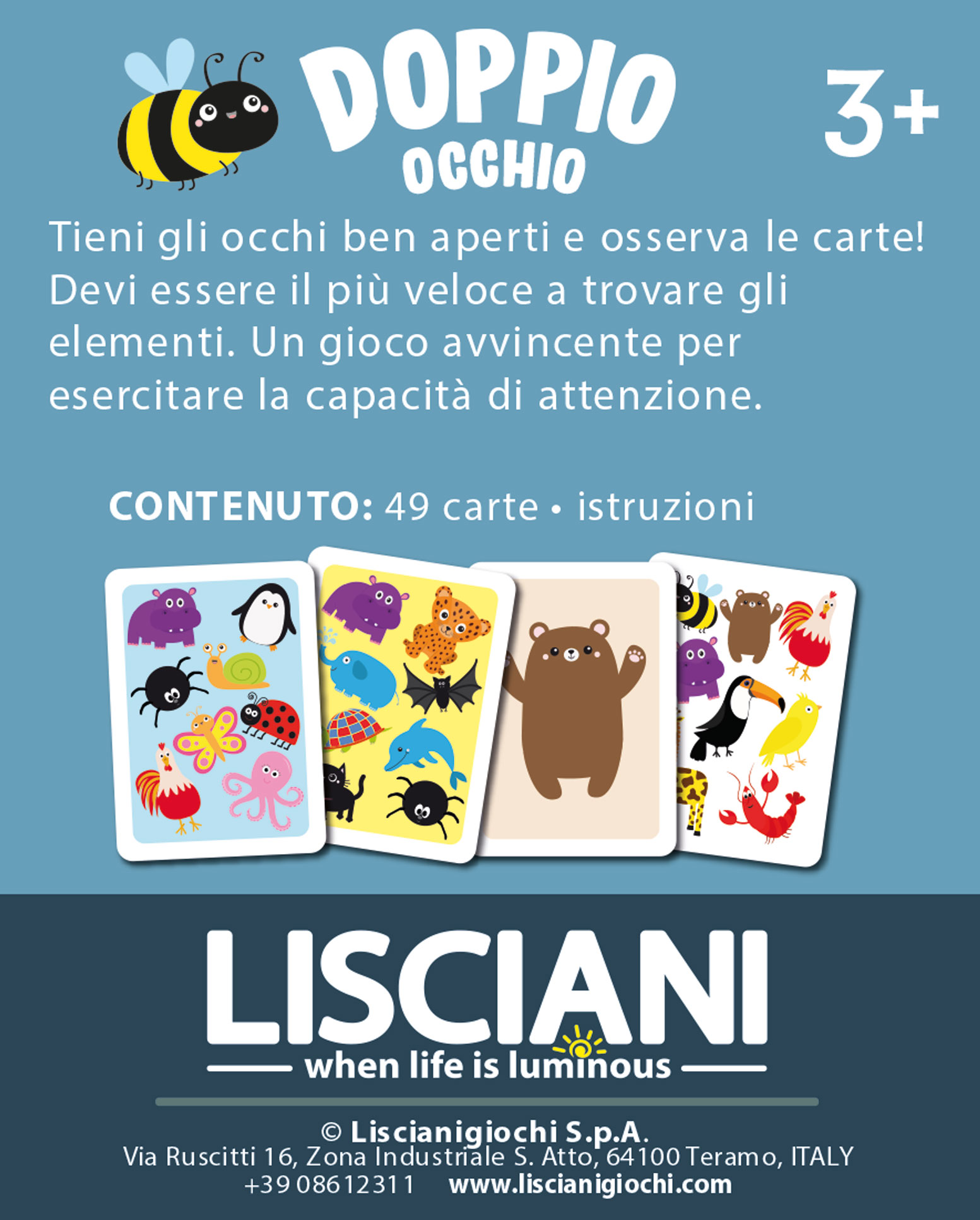 Lisciani Ludoteca Doppio Occhio gioco di carte attenzione