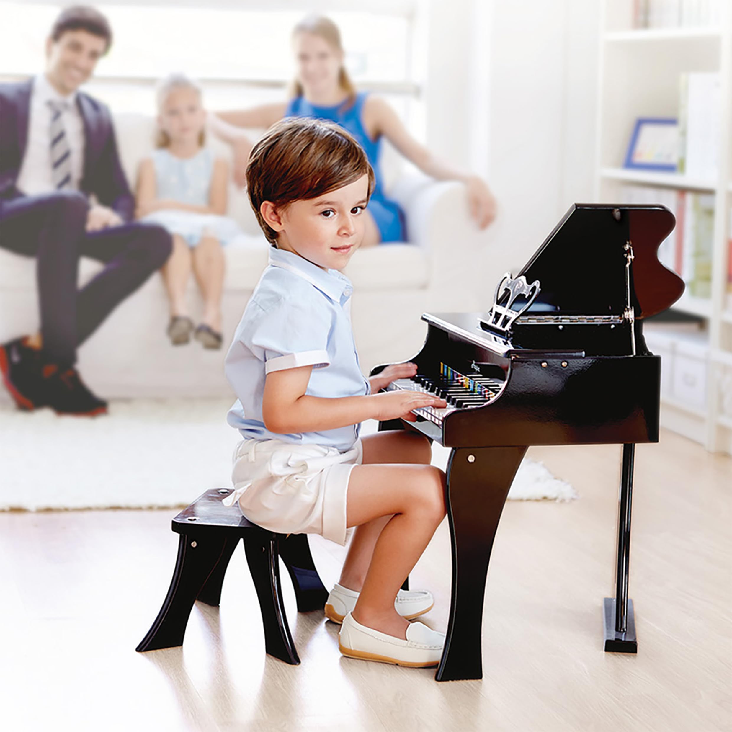 Hape E0320 Pianoforte a Coda giocattolo nero