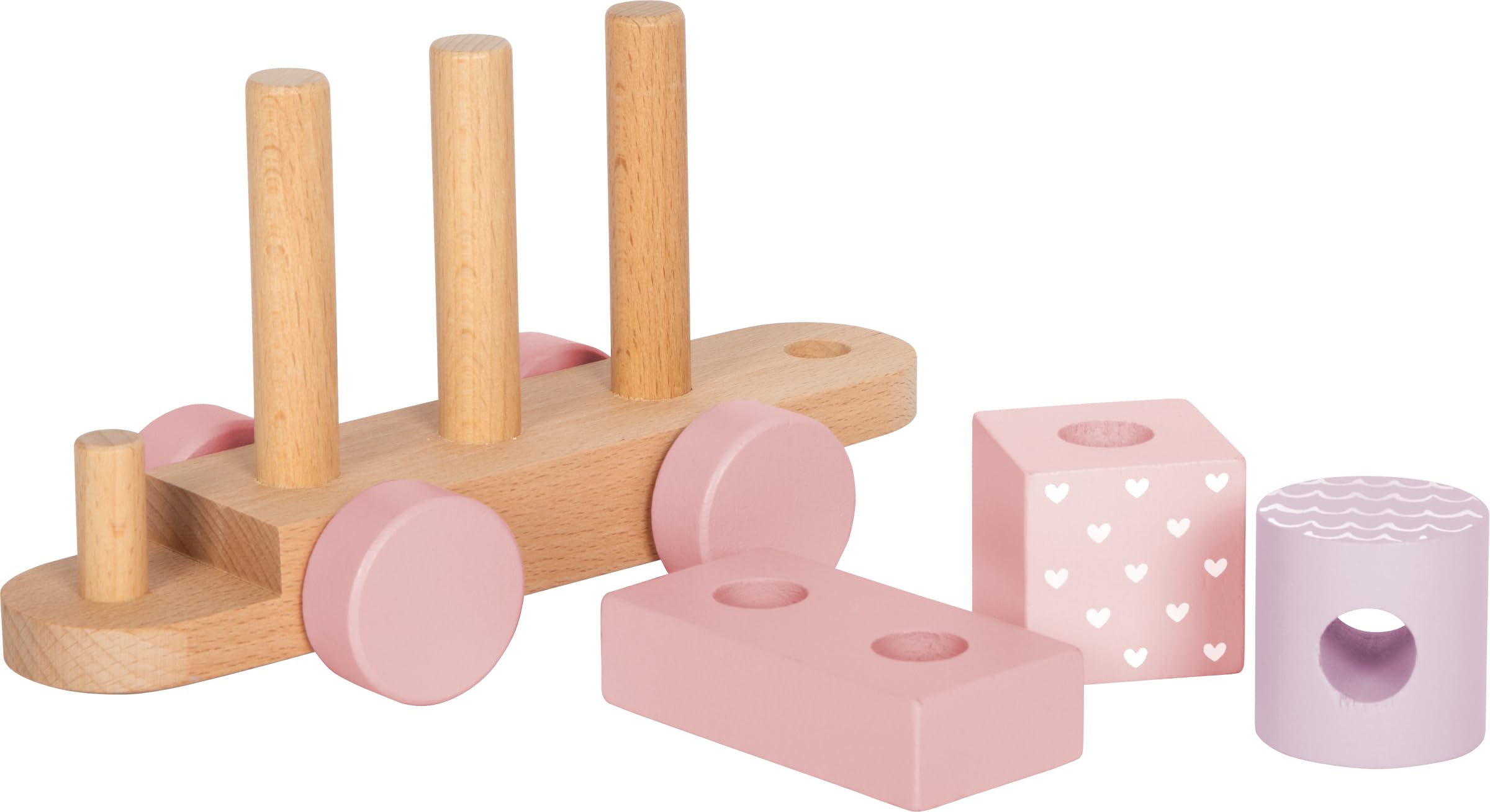 smallfoot trenino rosa gioco legno 14 pezzi 12694